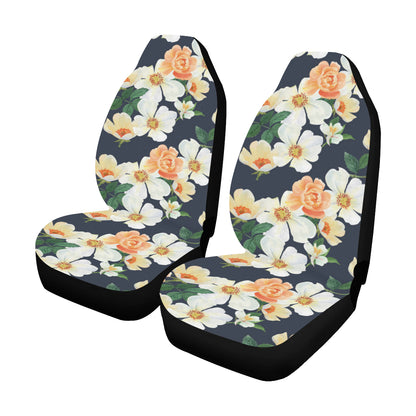 Cute Flowers Car Seat Covers 2 pc, Floral Pretty Tropical Front Seat Covers, Car SUV Vans Seat Protector Accessory Starcove Fashion