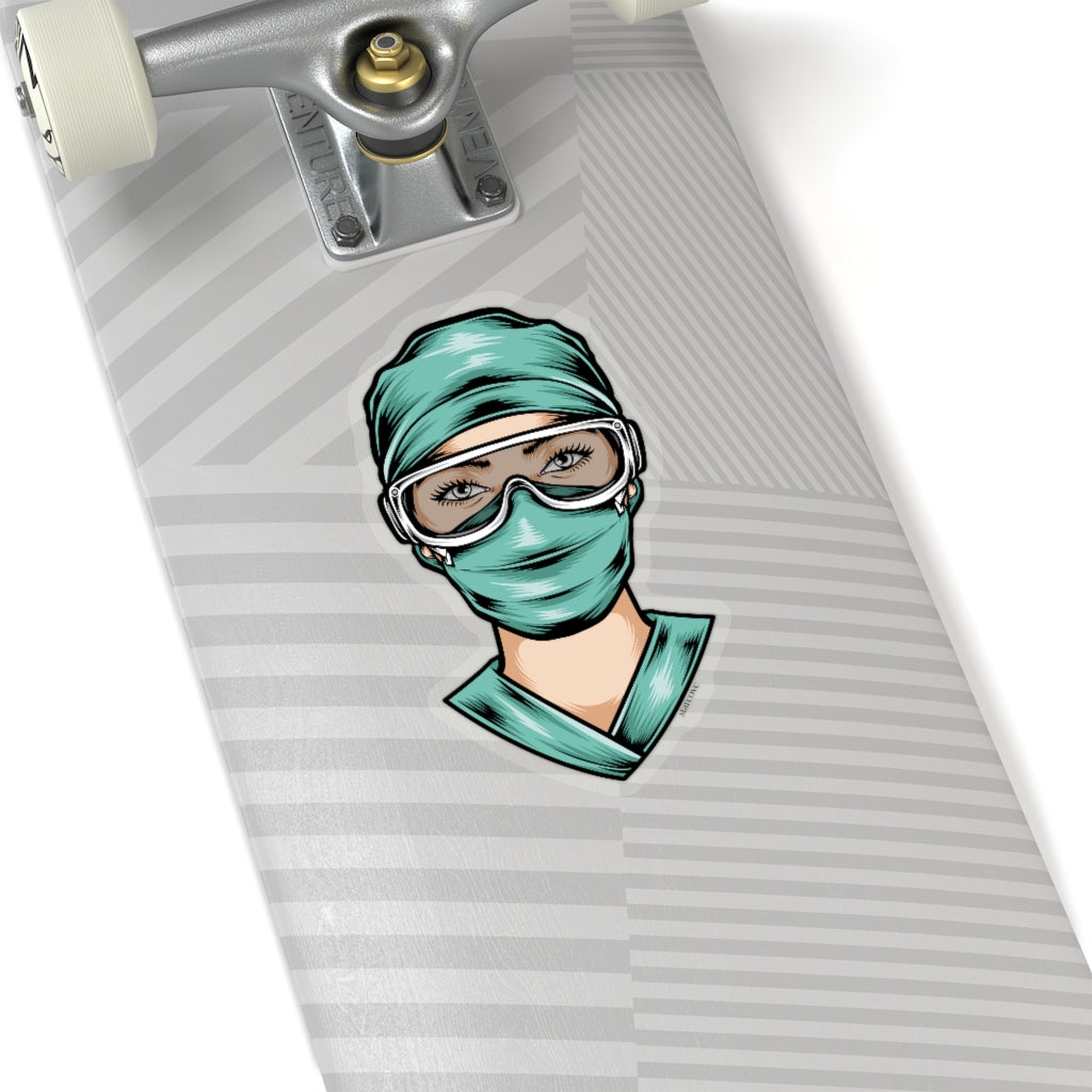 Nurse Mask Surgery Sticker, Medical Uniform Laptop Decal Vinyl Cute Waterbottle Tumbler Car Bumper Aesthetic Die Cut Wall Mural Starcove Fashion