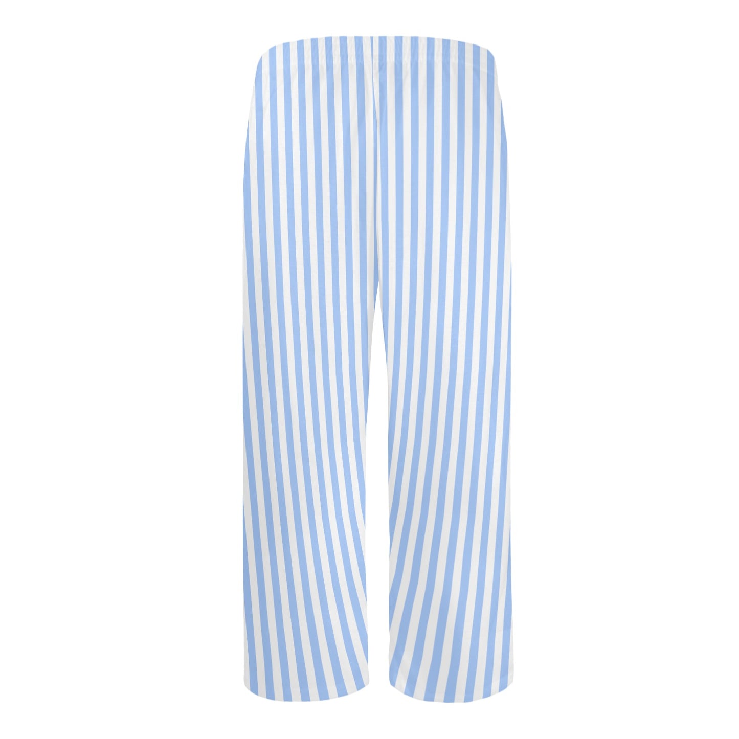Blue and White Striped Men Pajamas Pants, Stripes Satin PJ Pockets Sleep Trousers Couples Matching Guys Male Adult Trousers Bottoms