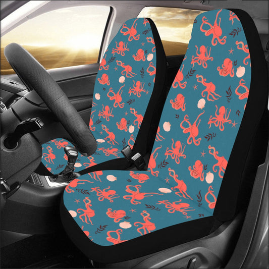 Octopus Car Seat Covers 2 pc, Vintage Sea Ocean Beach Pattern Front Seat Covers Car Vehicle SUV Seat Men Women Protector Accessory