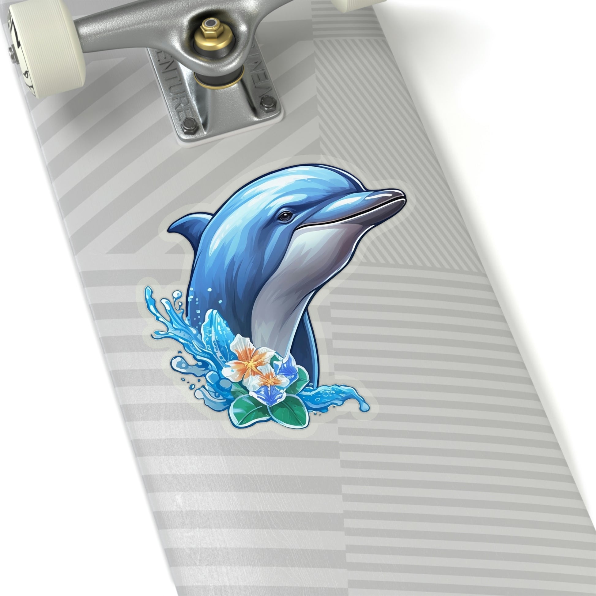 Dolphin Sticker, Floral Art Laptop Decal Vinyl Cute Waterbottle Tumbler Car Waterproof Bumper Aesthetic Die Cut Wall Clear Starcove Fashion