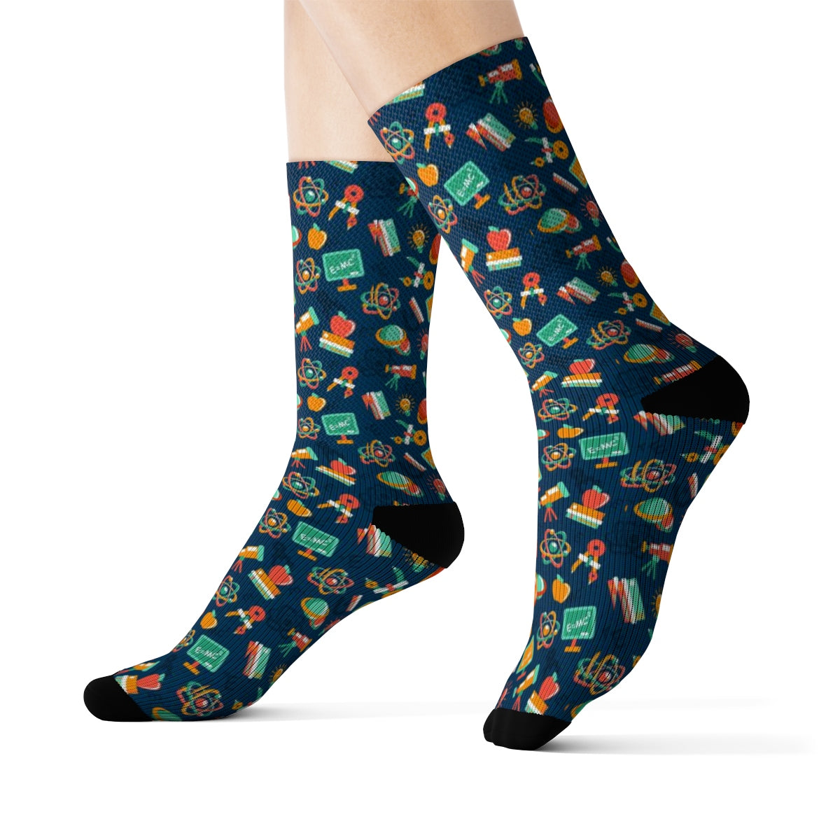 Science Physics Socks, Blue 3D Printed Sublimation DNA Molecule Micros ...