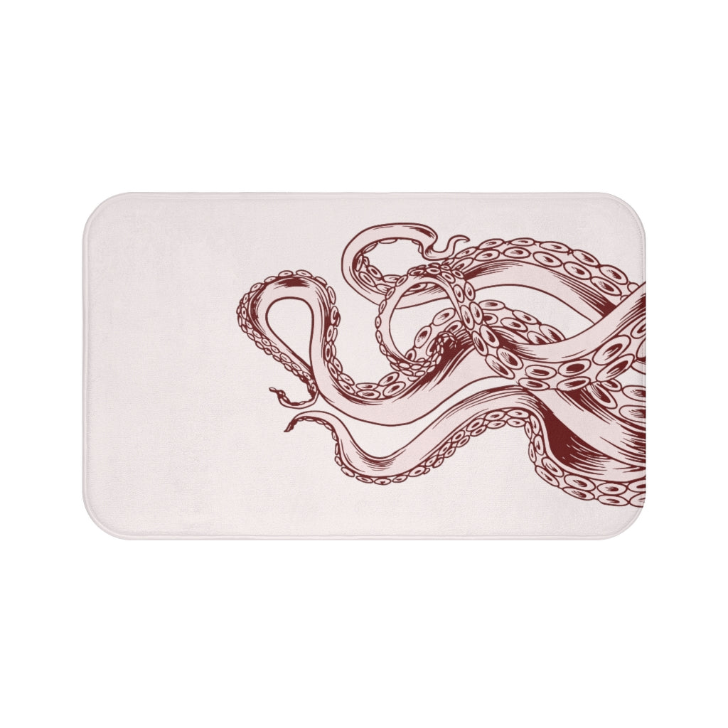 Octopus Bath Mat Bathroom, Tentacles Nautical Sea Aquatic Shower Mat Pink Memory Foam Microfiber Non Slip Bath Rug Starcove Fashion