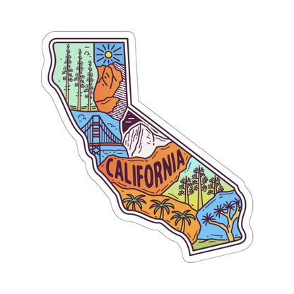California State Map Art Sticker, CA Laptop Decal Vinyl Cute Waterbottle Tumbler Car Bumper Waterproof Aesthetic Die Cut Wall Mural Starcove Fashion