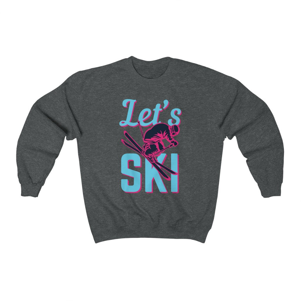 Let's Ski Sweatshirt, Skiing Fun Winter Sport Graphic Crewneck Sweater Jumper Pullover Men Women Aesthetic Top Starcove Fashion