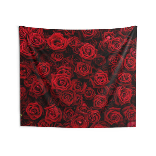 Red Roses Wall Tapestry, Floral Flowers Romantic Bridal Landscape Wall Hanging Large Small Decor Home Dorm Room Aesthetic Backdrop Starcove Fashion