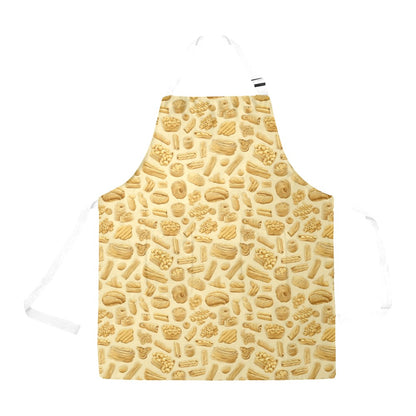 Pasta Types Apron for Women with Pockets, Italian Food Chef Cute Funny BBQ Grill Cooking Birthday Garden Kitchen Adjustable Straps