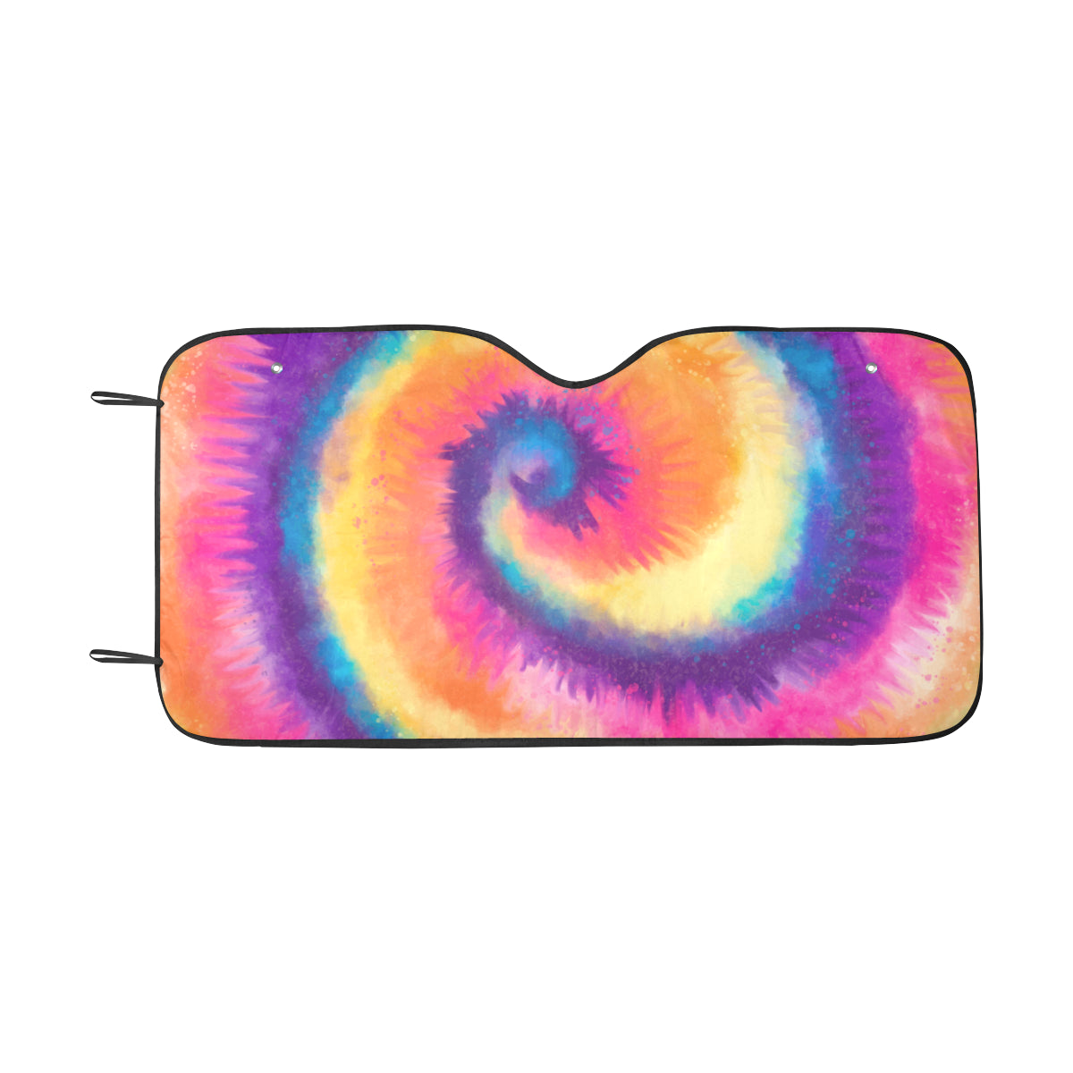 Tie Dye Windshield Sun Shade, Colorful Hippie Psychedelically Car Accessories Auto Protector Window Visor Screen Cover Decor 55" x 29.53"