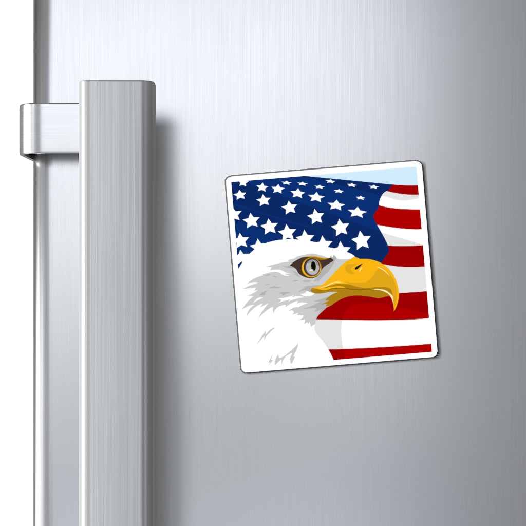 American Eagle Magnet, USA Flag Patriotic Bald Eagle Square Fridge Refrigerator Car Locker Cute Inspirational Quote Kitchen Magnet Starcove Fashion