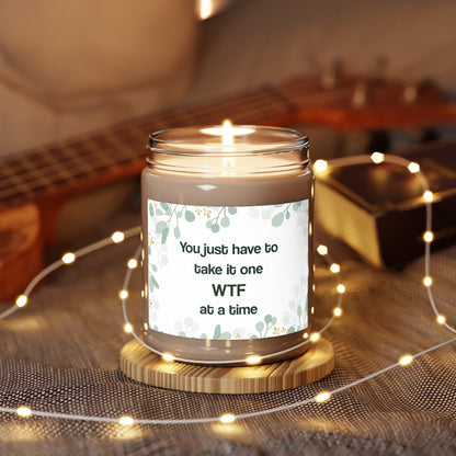 Funny One WTF a Time Scented Candle,  Aromatherapy Snarky Gifts Friends Handmade Natural Soy Wax Mom Dad Her Him Gift Starcove Fashion