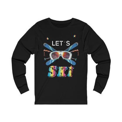 Let's Ski 80s Style Shirt, Retro Skiing Vintage 90s Party Costume Skier Mountain Snow Vacation Men Women Long Sleeve Tee Starcove Fashion