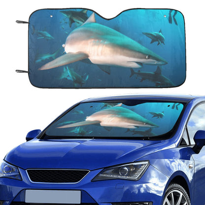 Great White Shark Windshield Sun Shade, Ocean Sea Underwater Car Accessories Auto Protector Window Vehicle Visor Screen Cover Cover Decor Starcove Fashion