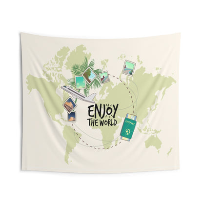 Travel World Map Tapestry, Enjoy Wanderlust Landscape Indoor Wall Art Hanging Tapestries Large Small Decor Home Dorm Room Gift Starcove Fashion
