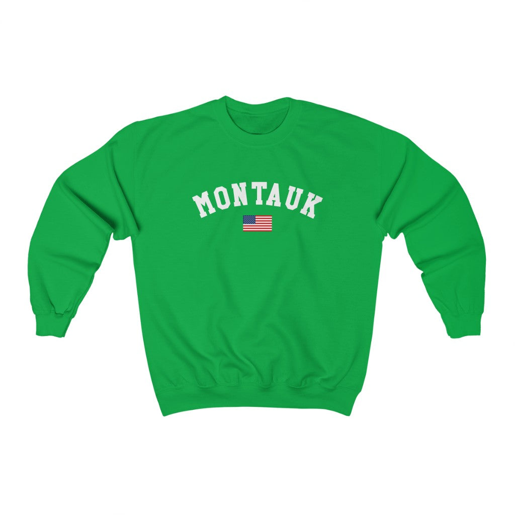 Montauk Sweatshirt, American Flag USA Vintage Hamptons New York NY Beach Town Graphic Crewneck Sweater Pullover Men Women Aesthetic Top Starcove Fashion