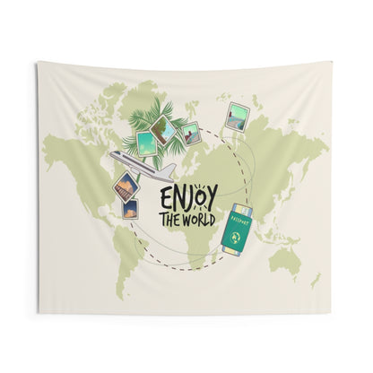 Travel World Map Tapestry, Enjoy Wanderlust Landscape Indoor Wall Art Hanging Tapestries Large Small Decor Home Dorm Room Gift Starcove Fashion