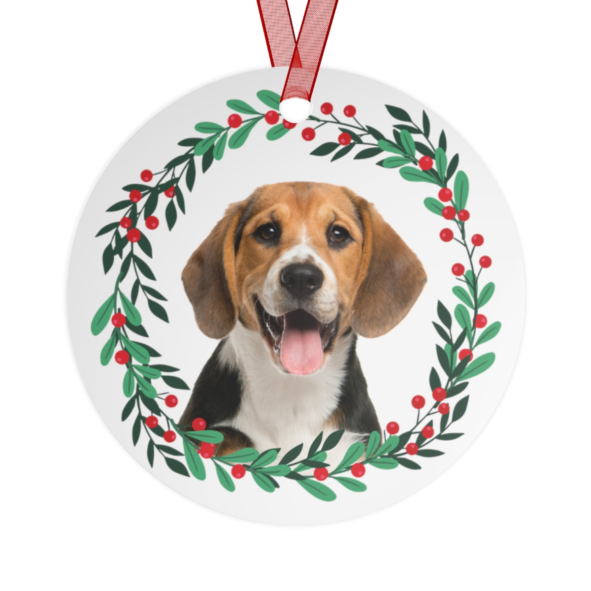 Custom Dog Metal Ornaments,  Personalized Photo Pet Cat Gift for Mom Dad Christmas Wreath Holiday Decor Tree Ribbon Starcove Fashion