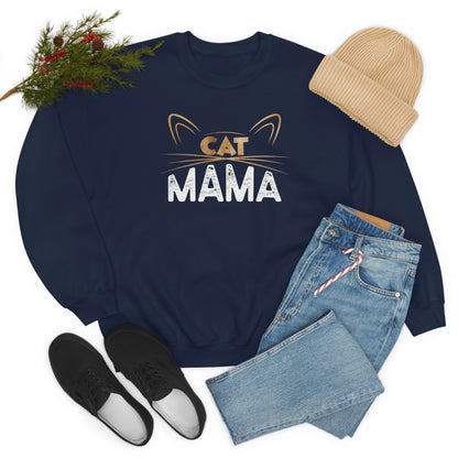 Cat Mom Sweatshirt, Cat Lover Mama Funny Graphic Crewneck Fleece Cotton Sweater Jumper Pullover Unisex Women Adult Aesthetic Top Starcove Fashion
