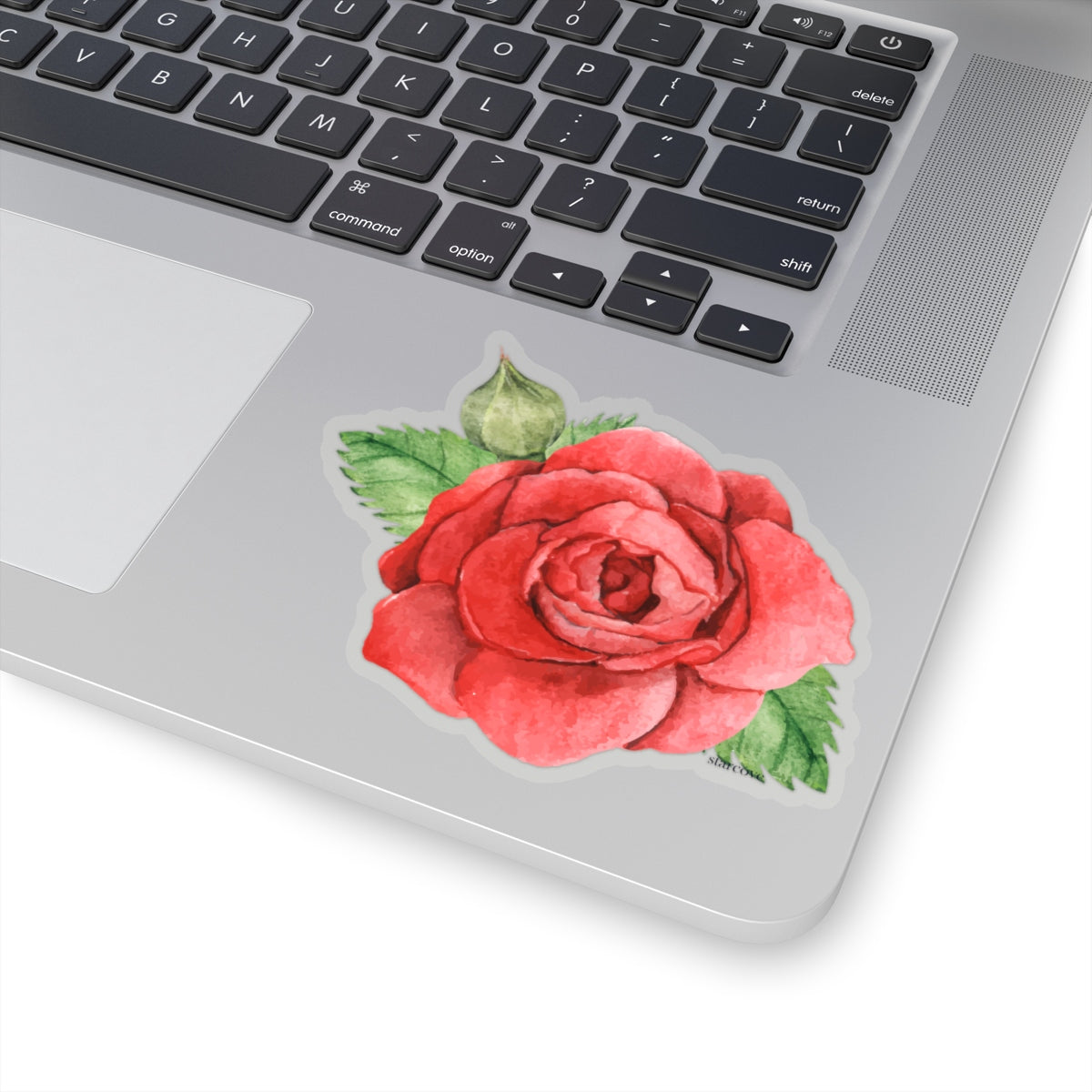 Red Rose Stickers, Flower Watercolor laptop art mural, vinyl car decal, waterproof tumbler window, aesthetic labels flask computer cute wall Starcove Fashion