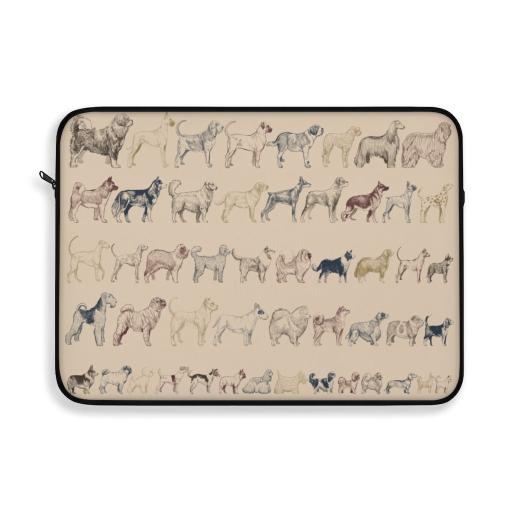 Dog Breeds Laptop Sleeve Case, Brown MacBook Pro 12 13 Air 15 inch Tablet Canvas Skin Bag Zipper Cover Starcove Fashion