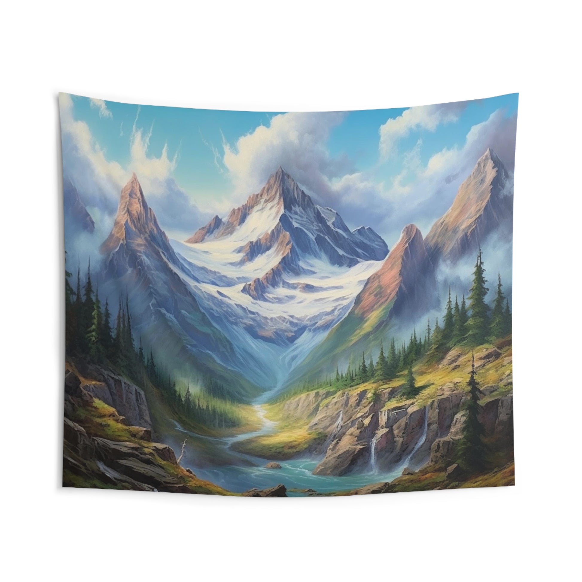 Mountain Art Tapestry, Nature Trees Wall Hanging Landscape Indoor Aesthetic Large Small Decor Home College Dorm Room Starcove Fashion