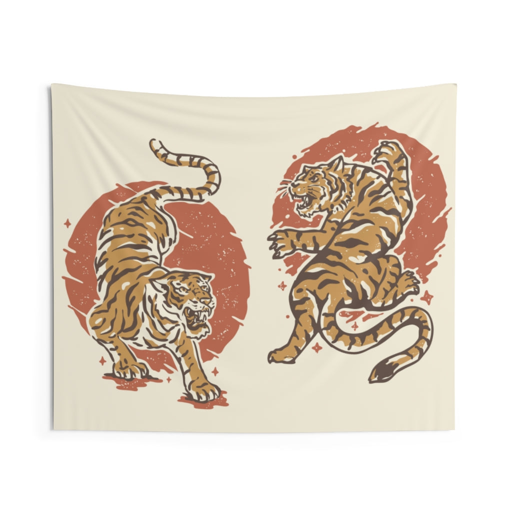 Tiger Illustration Tapestry, Asian Art Landscape Indoor Wall Art Hanging Tapestries Large Small Decor Home Dorm Room Gift Starcove Fashion