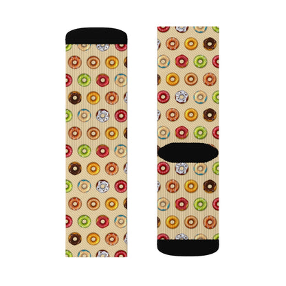 Donut Socks, doughnut Colorful Food 3D Printed Sublimation Women Men Funny Fun Novelty Cool Funky Crazy Casual Cute Crew Gift Starcove Fashion