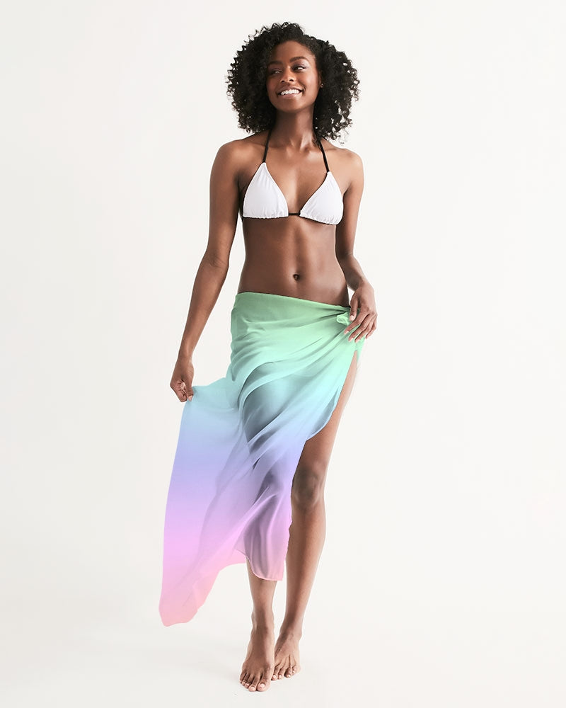 Pastel Ombre Swimsuit Cover Up Women, Rainbow Tie Dye Pink Wrap Front –  Starcove Fashion