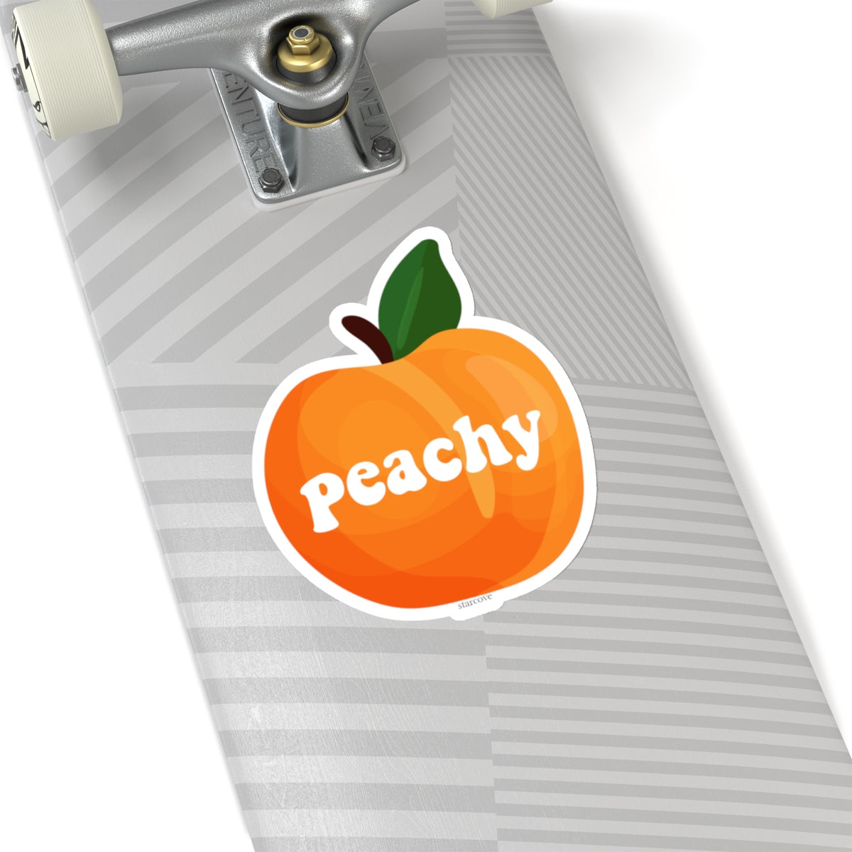 Peachy Decal, Peach Vinyl Sticker Fruit Just Orange Watercolor Laptop Vinyl Cute Waterbottle Tumbler Car Aesthetic Label Wall Mural Die Cut Starcove Fashion