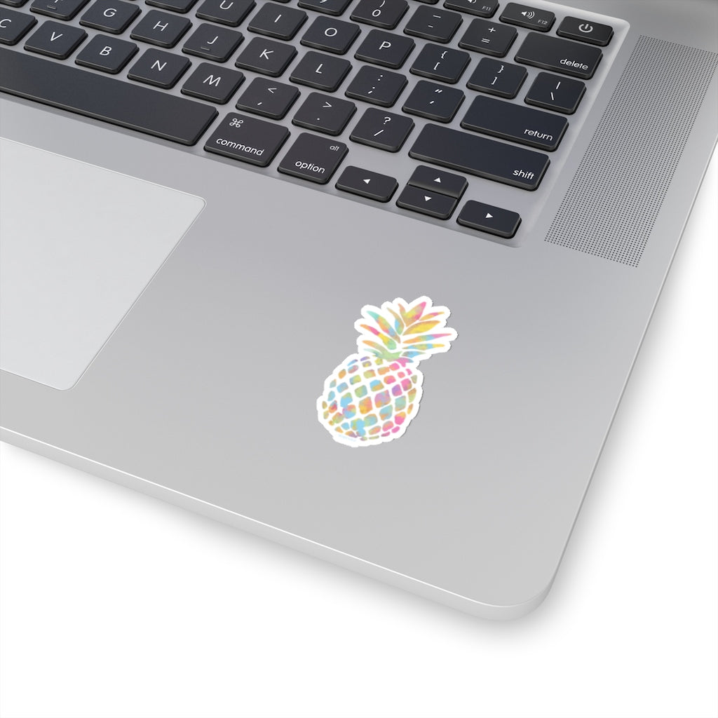 Watercolor Pineapple Sticker, Rainbow Colorful  Laptop Decal Vinyl Cute Waterbottle Tumbler Car Bumper Aesthetic Label Wall Mural Waterproof Starcove Fashion