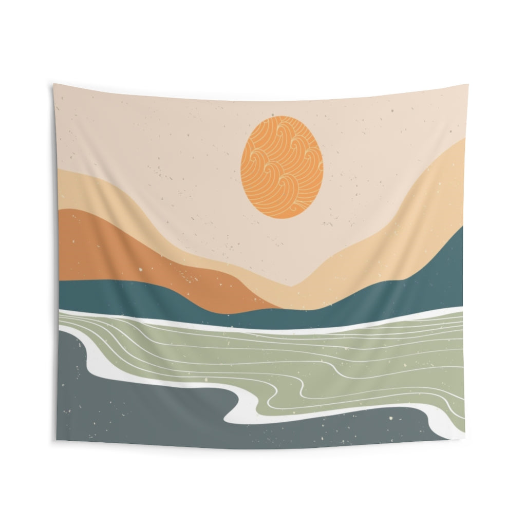 Boho Sunset Abstract Tapestry, Distressed Landscape Indoor Wall Art Hanging Tapestries Large Small Decor Home Dorm Room Gift Starcove Fashion