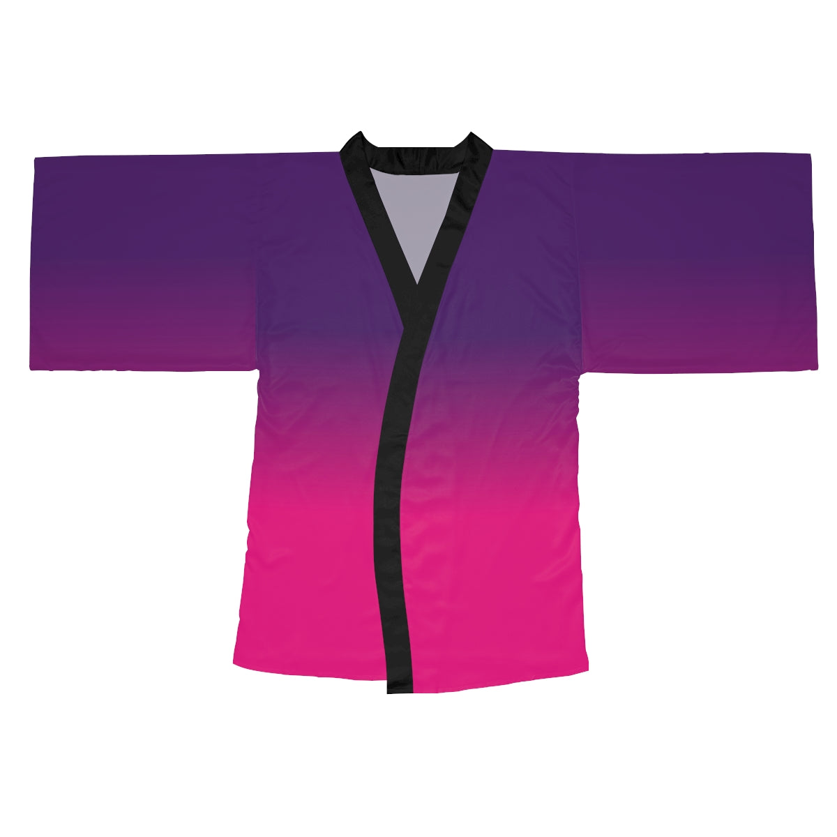Pink Purple Kimono Robe Long Sleeves, Ombre Tie Dye Gradient Print Peignoir Japanese Women's Short Sexy Lounge Sleepwear Pajama Bathrobe Starcove Fashion
