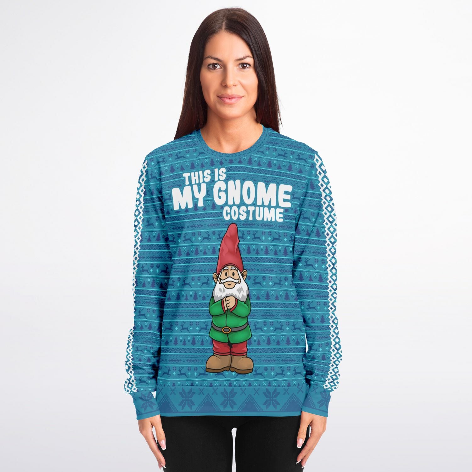 Gnome Ugly Christmas Sweater, Xmas Print Women Men Vintage Funny