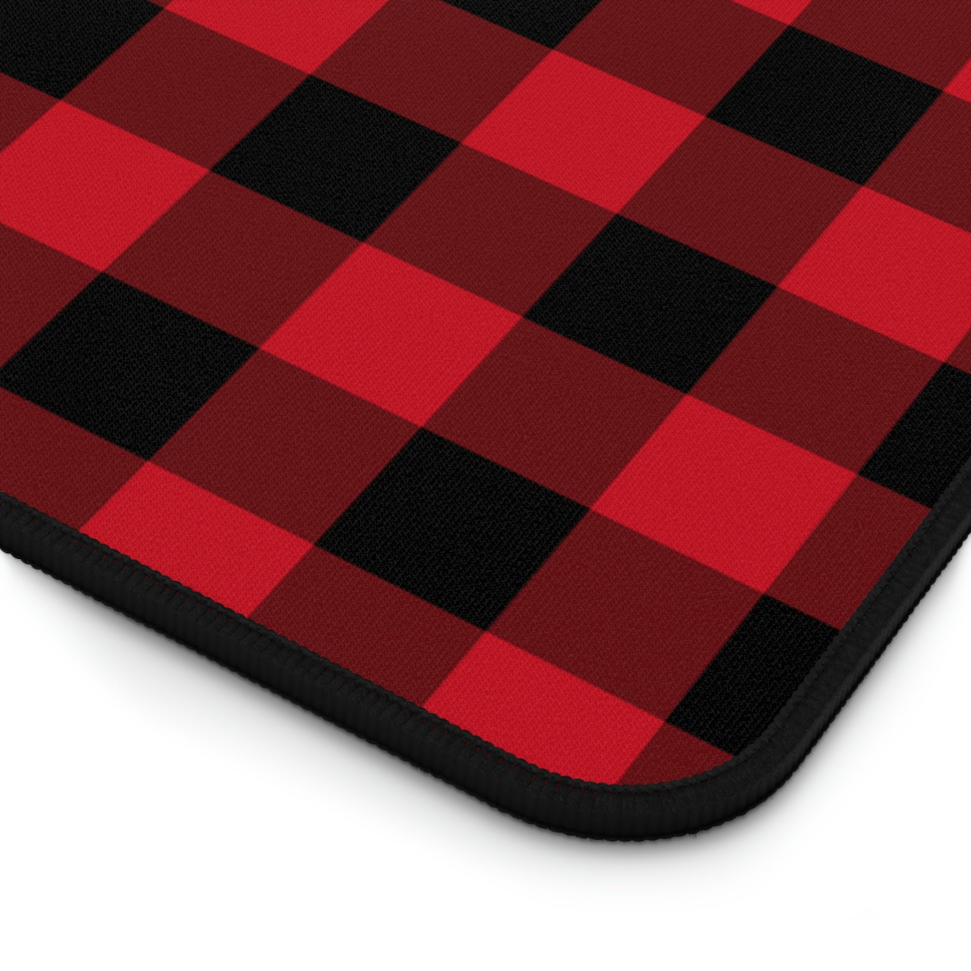 Red Black Buffalo Plaid Desk Mat, Check Checkered Holiday Large Small Wide Gaming Keyboard Mouse Unique Laptop Pad Starcove Fashion