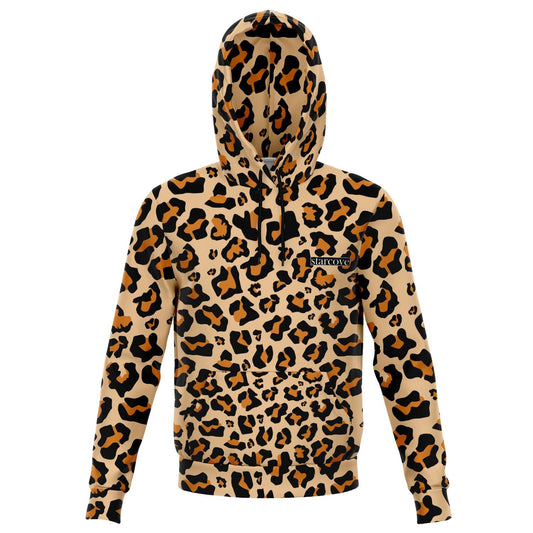 Leopard Hoodie, Animal Print Cheetah Big Cat Pullover Fleece Hoodie Sweater with Hood Plus Size Starcove Fashion