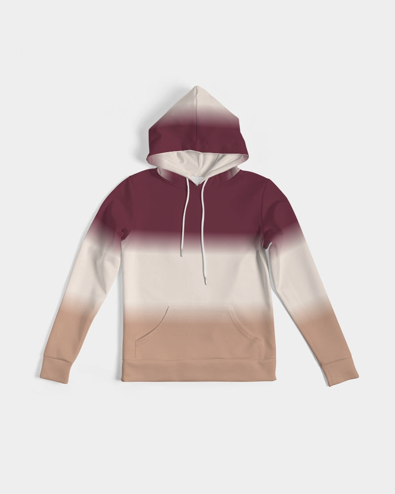 Tie Dye Women Pullover Hoodie, Bordeaux Red Beige Brown Gradient Ombre Aesthetic Graphic Hooded Long Sleeve Sweatshirt with Pockets Starcove Fashion