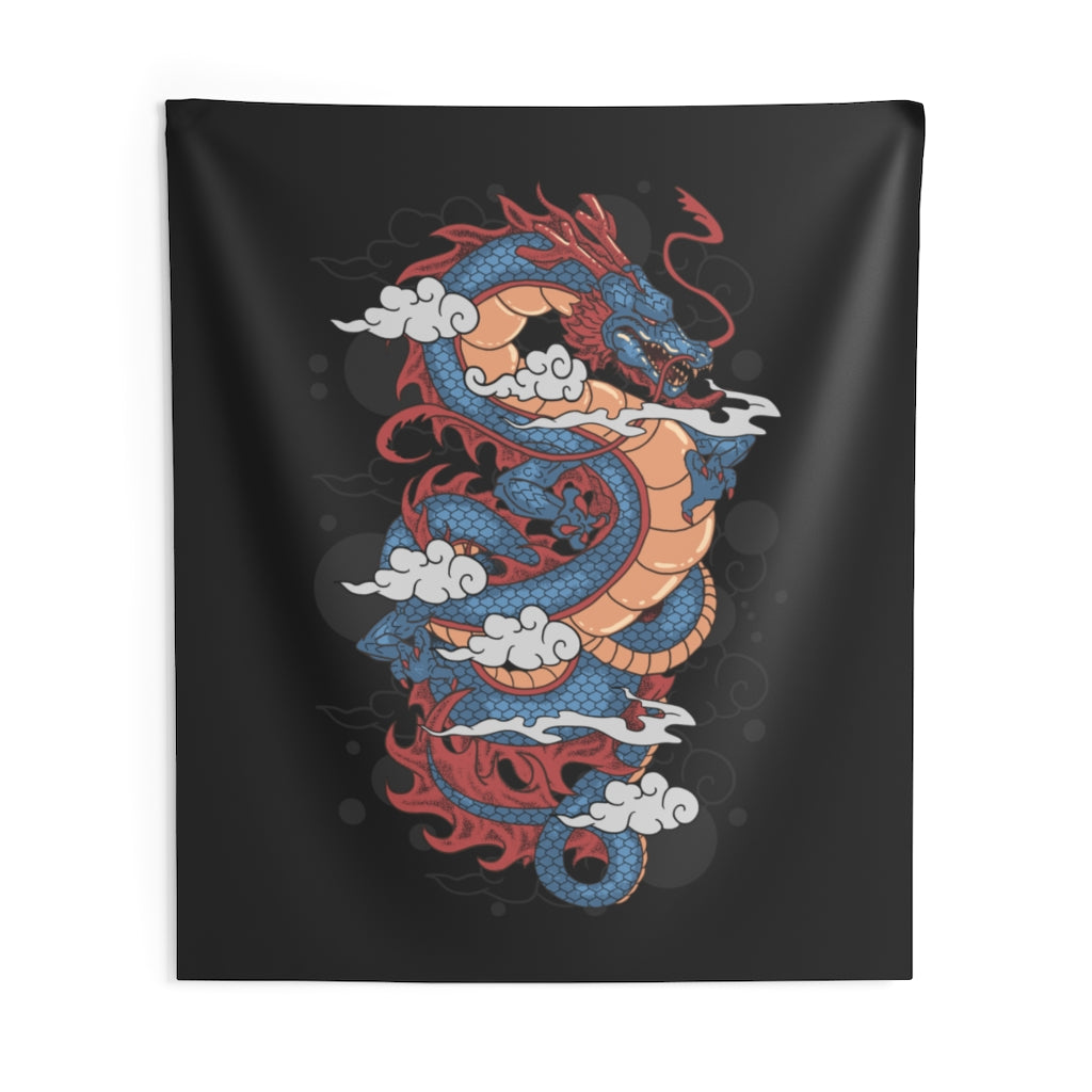 Dragon Tapestry, Clouds Asian Chinese Japanese Tattoo Fantasy Vertical Indoor Wall Art Hanging Monster Large Small Decor Home Dorm Room Gift Starcove Fashion