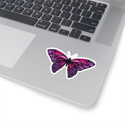 Pink Purple Butterfly Sticker, Animal Laptop Decal Vinyl Cute Waterbottle Tumbler Car Bumper Aesthetic Die Cut Wall Mural Starcove Fashion
