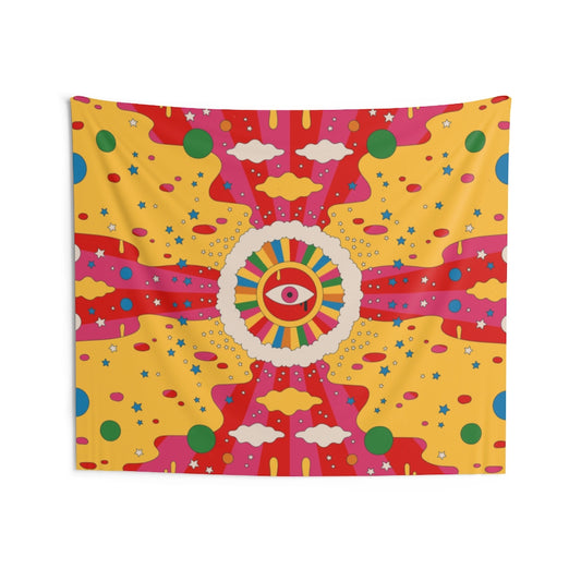 Groovy Tapestry, Hippie Trippy Psychedelic Eye Landscape Indoor Wall Art Hanging Large Small Decor Home College Dorm Room Starcove Fashion