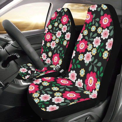 Pretty Flower Car Seat Covers for Vehicle 2 pc, Floral Red Cute Tropical Front Seat, Car SUV Vans Gift for Her Truck Protector Accessory Starcove Fashion