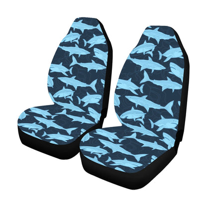 Shark Car Seat Covers 2 pc, Fish Vintage Sea Ocean Pattern Front Seat Covers Car Vehicle SUV Seat Protector Accessory