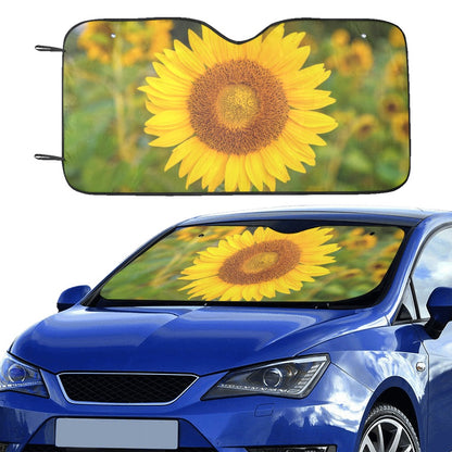 Sunflower Sunshade Car windshield, Flower Floral Accessories Auto Sun Front Shade Protector Window Visor Screen Banner Decor Universal