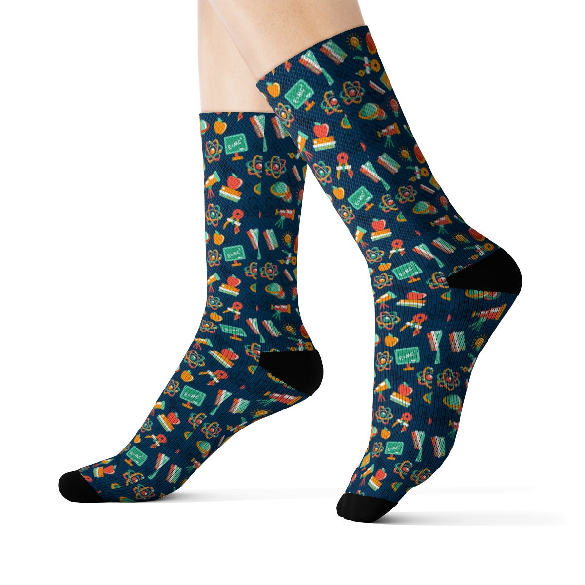 Science Physics Socks, Blue 3D Printed Sublimation DNA Molecule Microscope Women Men Funny Fun Novelty Cool Funky Crazy Unique Gift Starcove Fashion