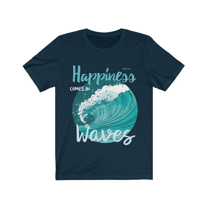 Happiness Comes In Waves Shirt, Art Motivational Positive Quote Funny Ocean Sea Summer Vacation Beach Lover Women Men Tshirt Top Gift Starcove Fashion