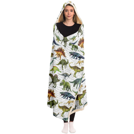 Dinosaur Hooded Blanket, Dino Sherpa Fleece Soft Fluffy Cozy Warm Adult Men Women Kids Boys Large Wearable Gift Starcove Fashion