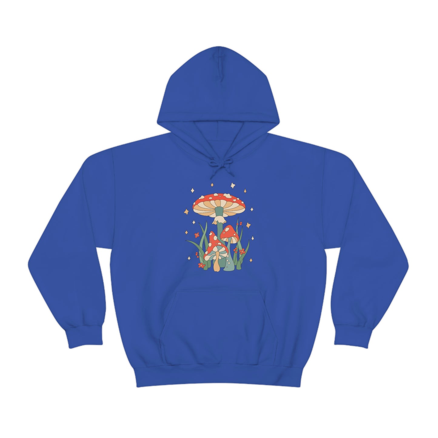 Mushroom Hoodie, Retro Groovy Toadstool Pullover Men Women Adult Aesthetic Graphic Cotton Hooded Sweatshirt Pockets Starcove Fashion