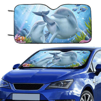 Dolphin Windshield Sun Shade, Ocean Sea Marine Underwater Car Accessories Auto Protector Window Vehicle Visor Screen Cover Cover Decor Starcove Fashion
