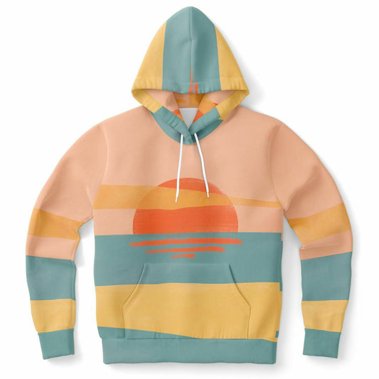 Sun Sunset Hoodie, Sunrise Colorful Lightweight Summer Pullover Men Women Adult Eco Friendly Aesthetic Graphic Hooded Sweatshirt Pockets Starcove Fashion