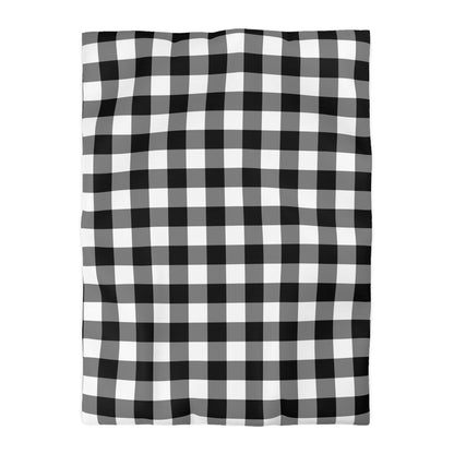 Buffalo Check Duvet Cover, Plaid Black White Gingham Bedding Queen King Full Twin XL Designer Bed Quilt Bedroom Decor Starcove Fashion