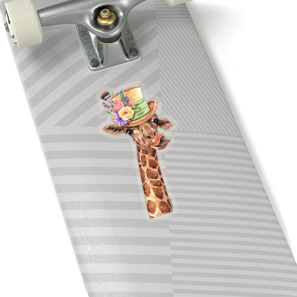 Giraffe With Hat Sticker, Funny Laptop Decal Vinyl Cute Waterbottle Tumbler Car Waterproof Bumper Aesthetic Die Cut Wall Mural Starcove Fashion