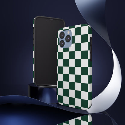Green Checkered iPhone 14 13 Pro Max Tough Case Mate, White Check Aesthetic Iphone 12 11 Mini SE  X XR XS 8 Plus 7 Phone Cover Starcove Fashion